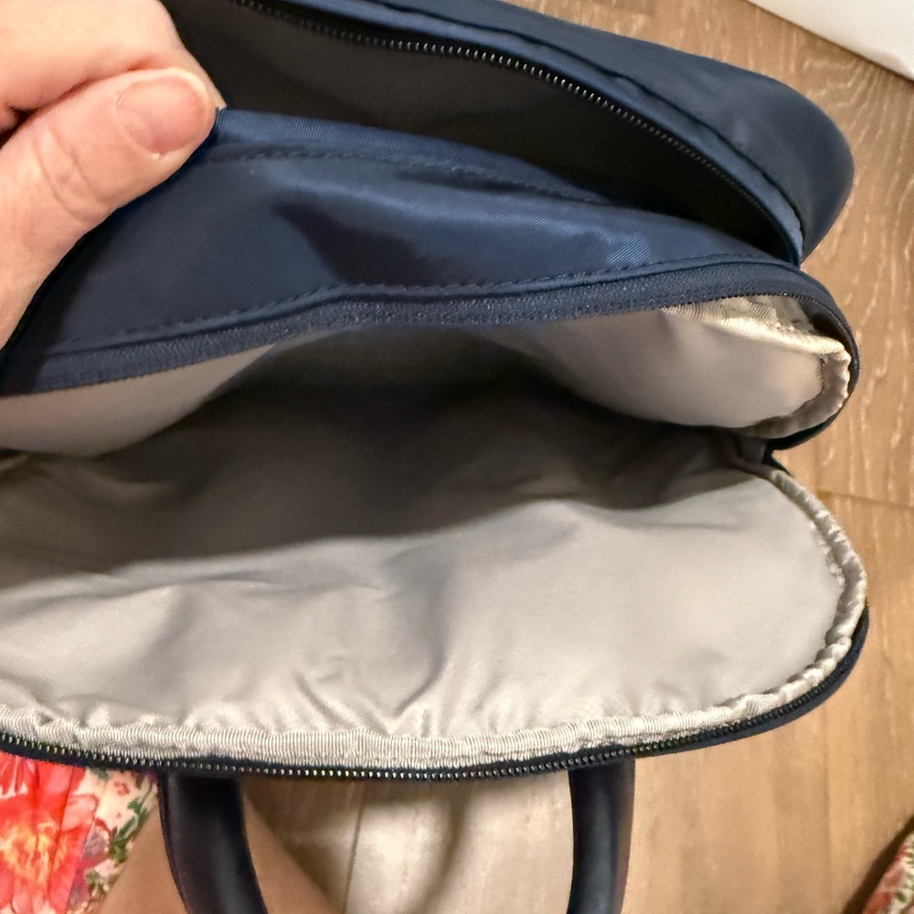 Tumi Navy Quilted Backpack with Gold Hardware - Picture 10 of 14